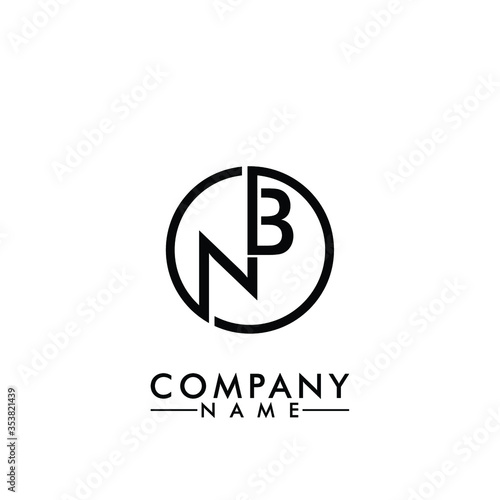 NB, BN Letter logo black color
