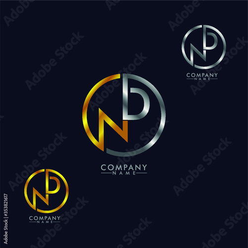 Free Download ND, DN Letter logo design gold and silver - GFXLoad