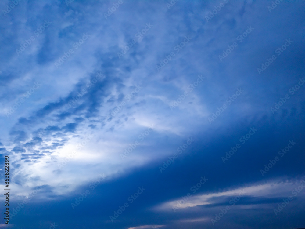 blue sky with clouds shading on clear day