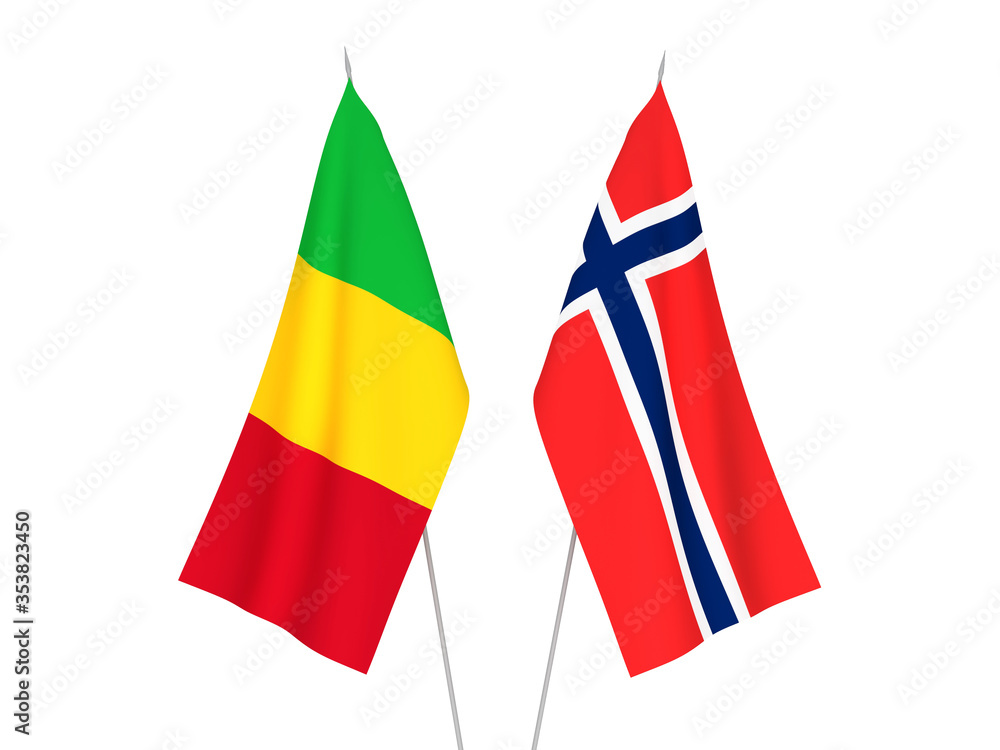 Norway and Mali flags Norway and Mali flags