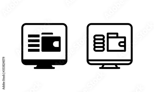 Marketing Wallet and Money Digital Icon, Logo, Vector