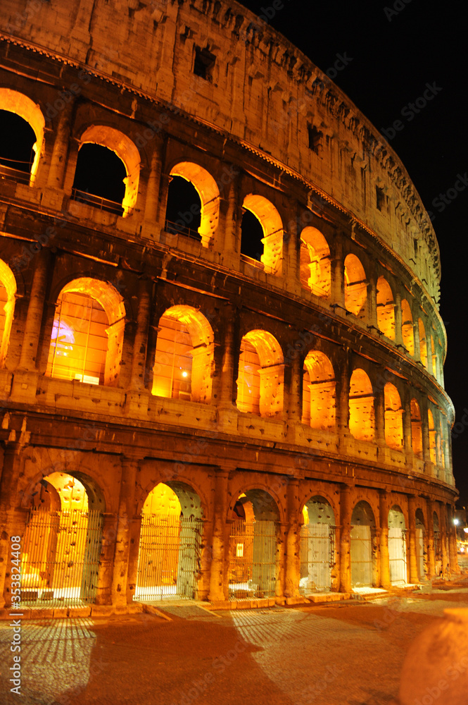 Night coliseum in the Rome 