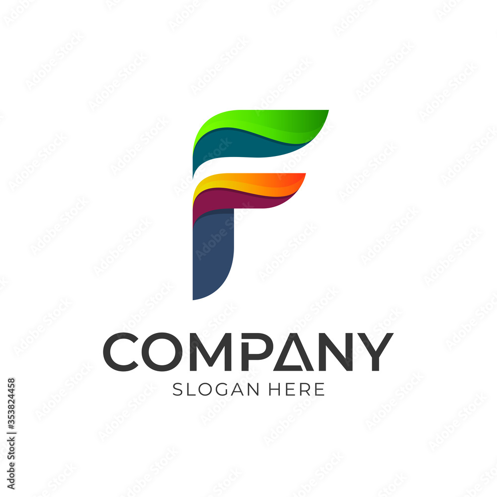 Initial letter F business logo design, simple modern letter logo template Initial letter F business logo design, simple modern letter logo template