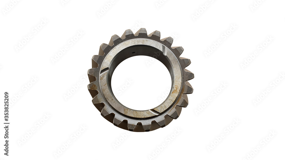 Gear of car manual transmission on an isolated white background close-up. Spare parts. Gear of car manual transmission on an isolated white background close-up. Spare parts.