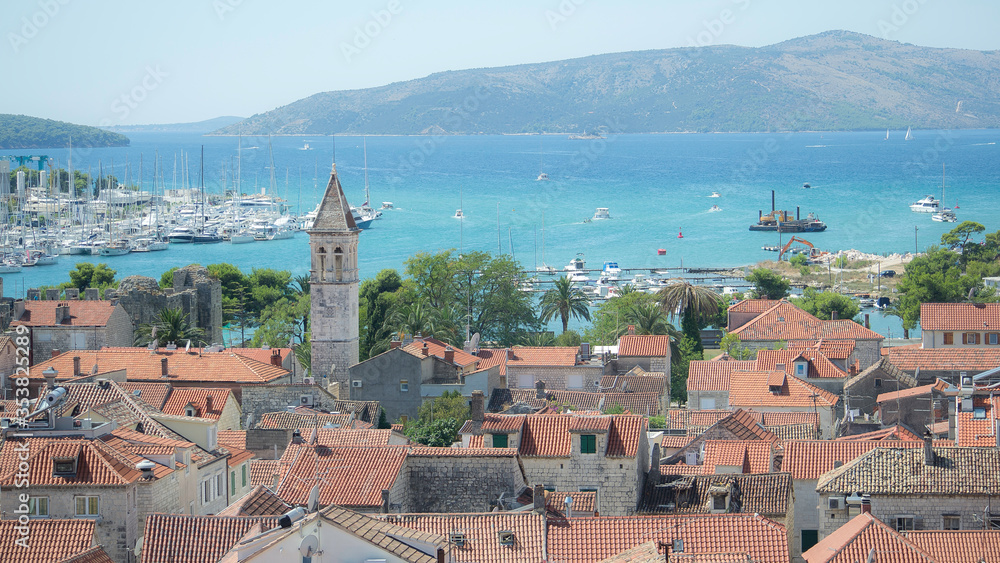 Trogir, Croatia - September 3th 2017 : Trogir  is a historic town and harbour on the Adriatic coast in Split-Dalmatia County, Croatia.