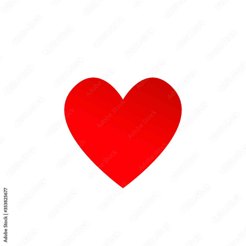 red heart on white background, red heart symbol vector file