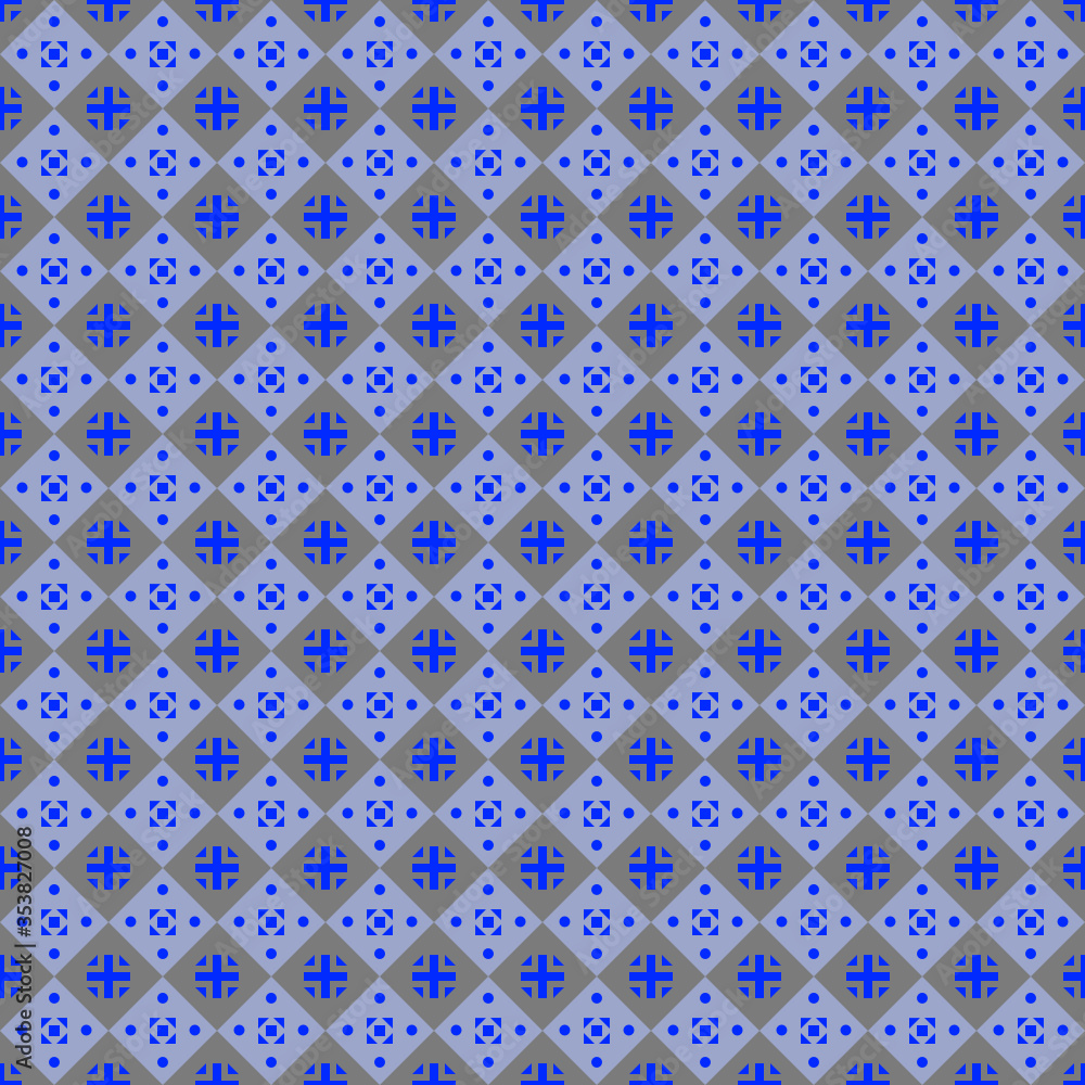 seamless pattern with blue tiles