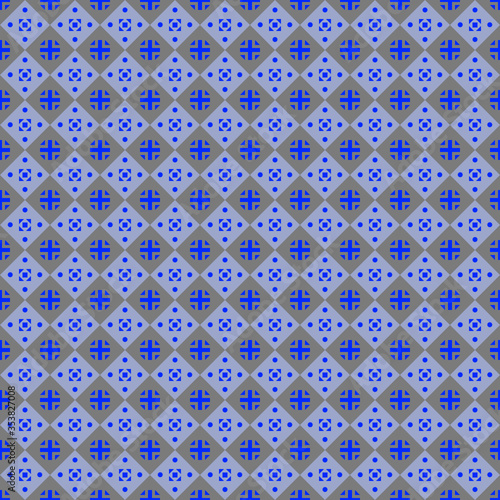 seamless pattern with blue tiles