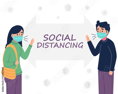 Social distancing concept for coronavirus