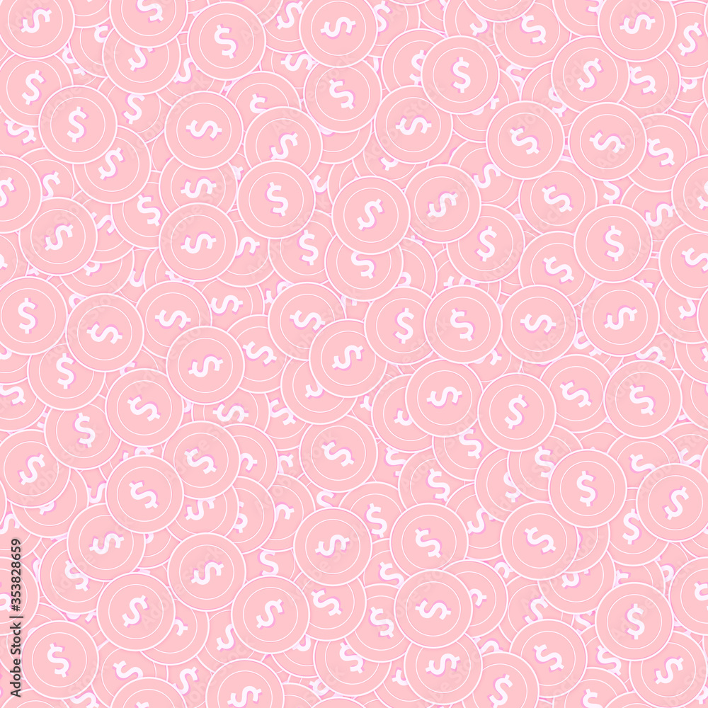 American dollar copper coins seamless pattern. Nic American dollar copper coins seamless pattern. Nic