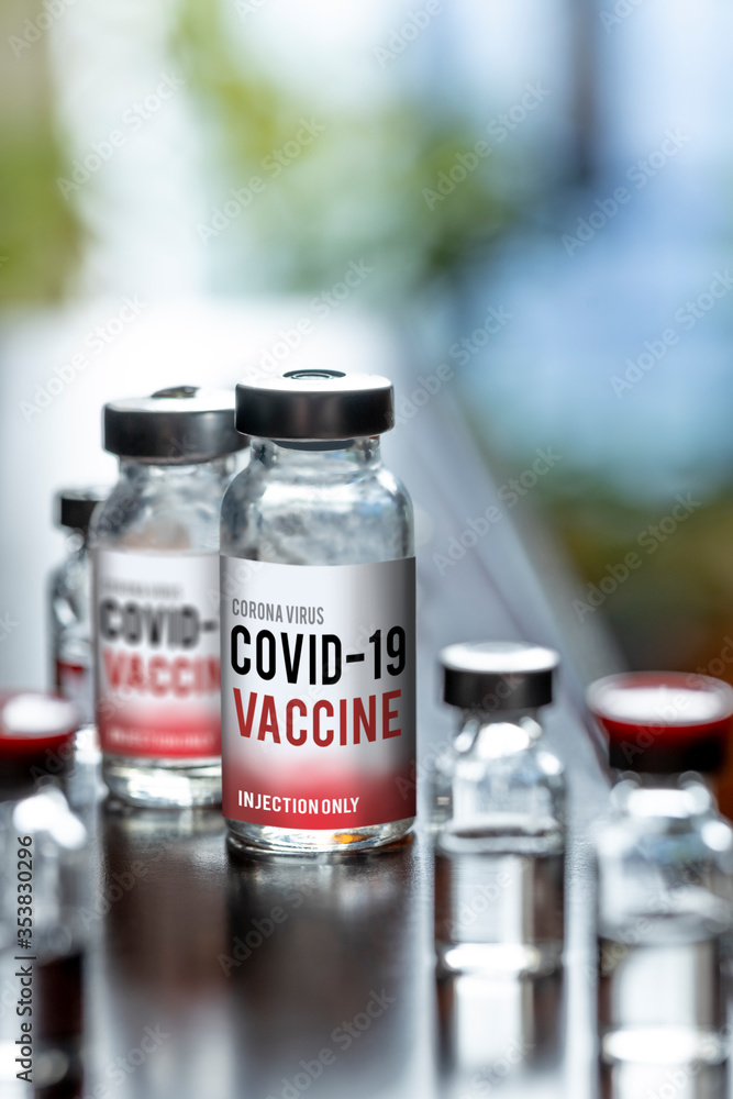 Vaccine and syringe injection. It use for prevention,immunization and treatment from corona virus infection(novel coronavirus disease 2019,COVID-19,nCoV 2019 from Wuhan). Medicine infectious concept. Vaccine and syringe injection. It use for prevention,immunization and treatment from corona virus infection(novel coronavirus disease 2019,COVID-19,nCoV 2019 from Wuhan). Medicine infectious concept.