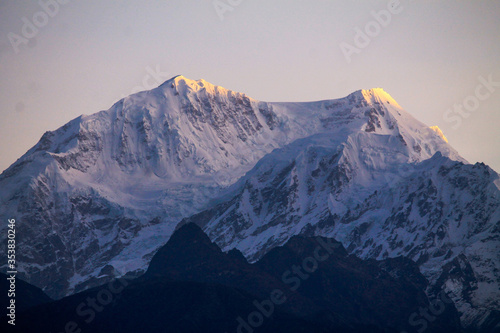 sunrise in the Himalayan Mountain Kumbhakarna