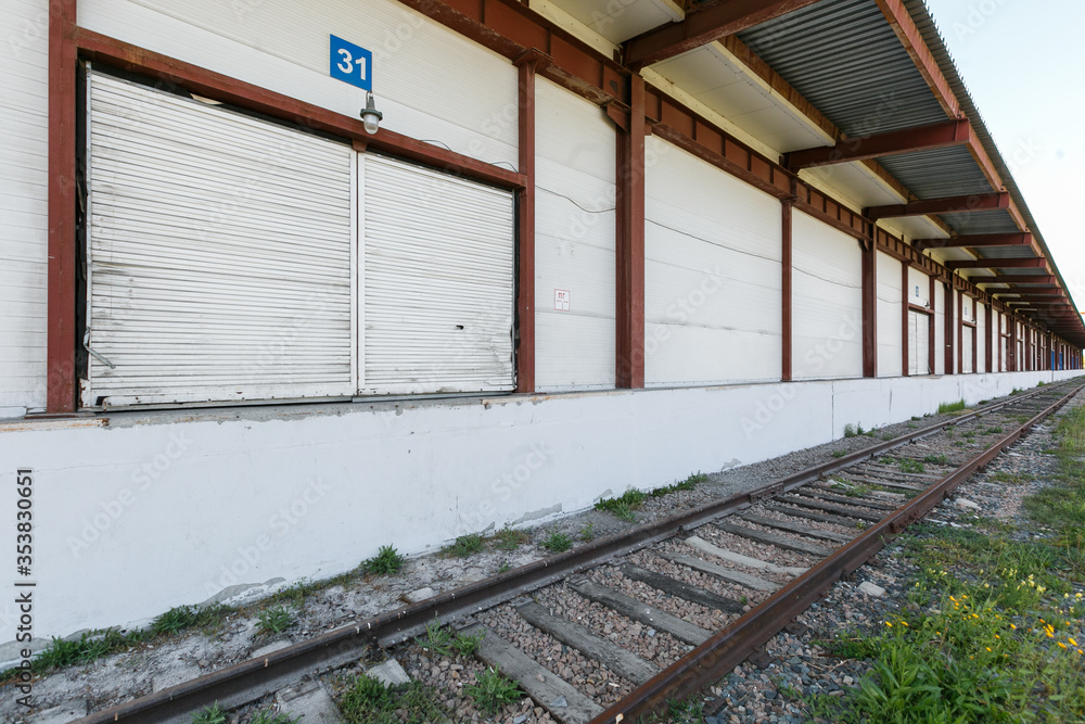 railway ramp on the modern warehouse railway ramp on the modern warehouse