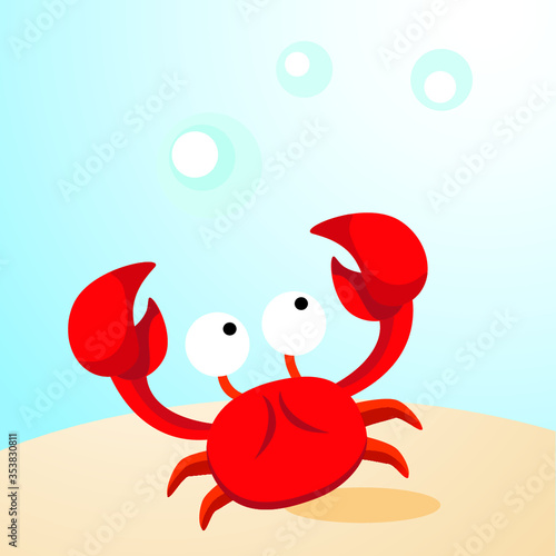 Crab. Vector illustration of a humorous crab