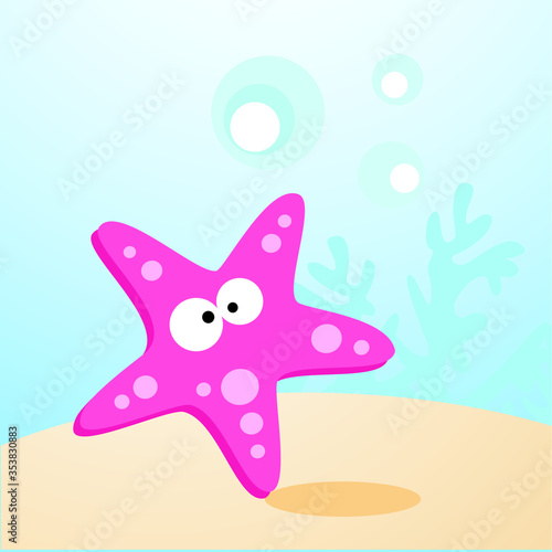 Starfish. Vector illustration of a humorous starfish.