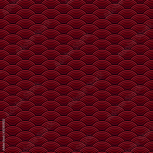 Wave red pattern. Seamless sea pattern