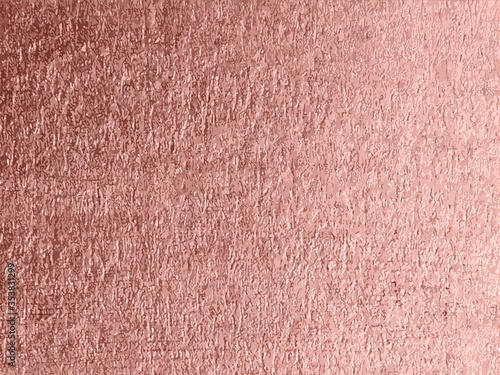 Rose gold foil texture background. Gold pink surface backdrop. Rose quartz pattern. Trendy template for holiday designs, party, birthday, wedding, invitation, web, banner card. Vector