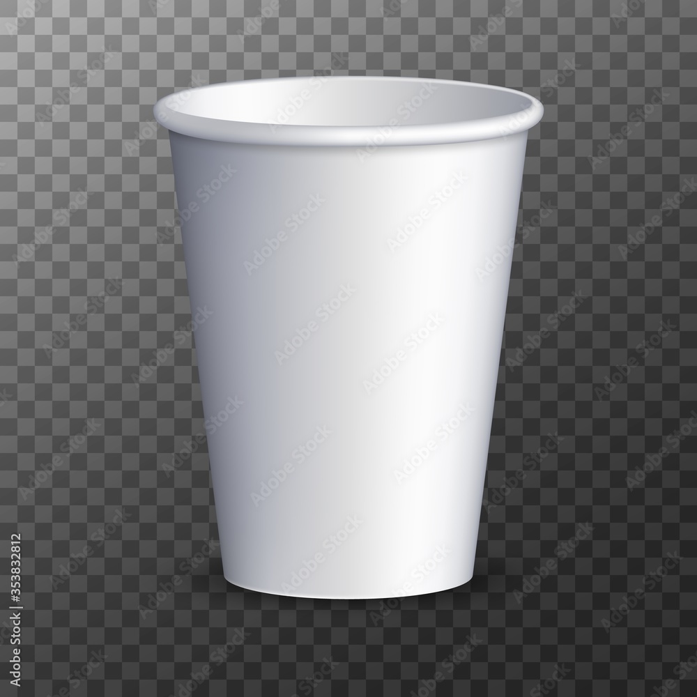 Paper Coffee Cup isolated on transparent background. Vector promotional mockup Paper Coffee Cup isolated on transparent background. Vector promotional mockup