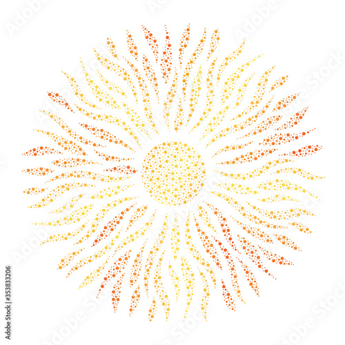Dotted summer sun. Template for laser cut. Summer background.