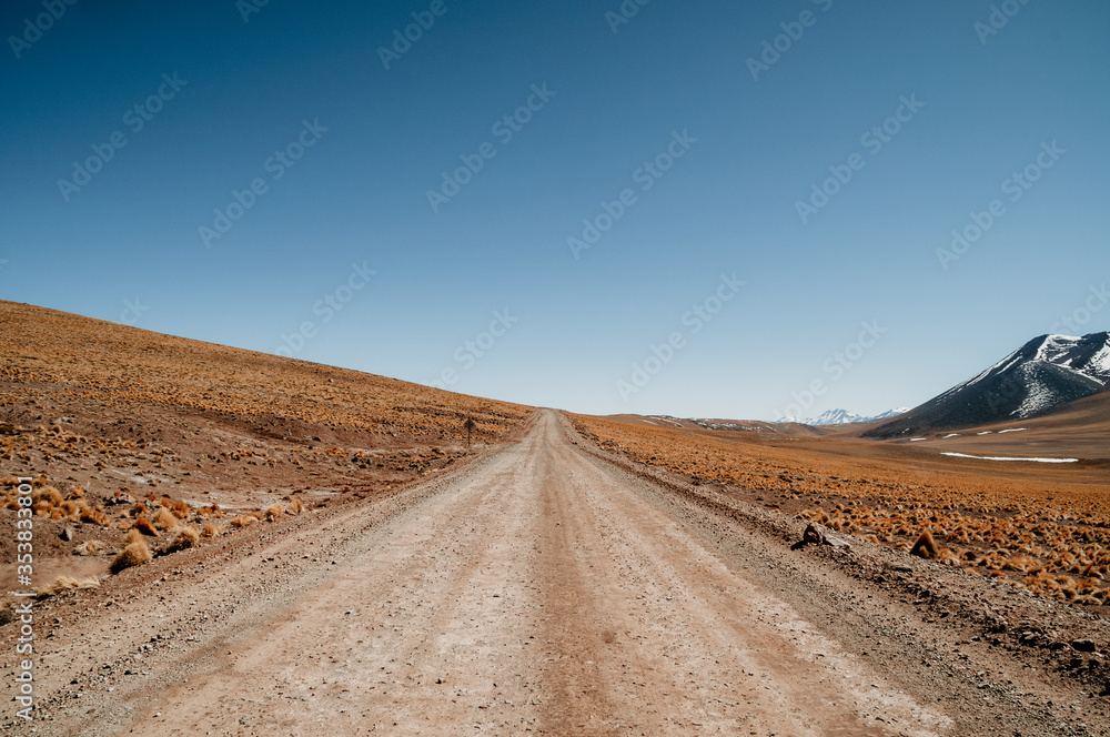 Lonesome sand dunes in Atacama desert in Chile