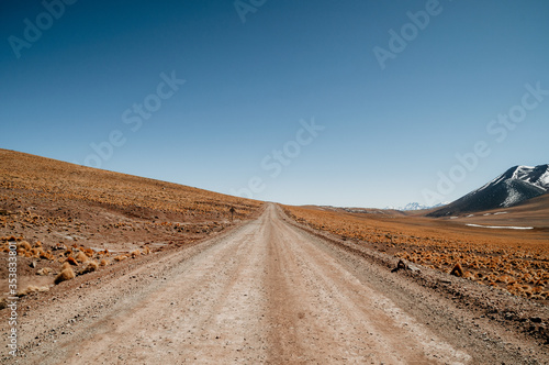 Lonesome sand dunes in Atacama desert in Chile