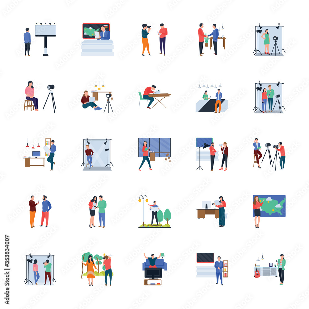 Mass Media and Journalist Flat Illustrations Pack
Mass Media and Journalist Flat Illustrations Pack