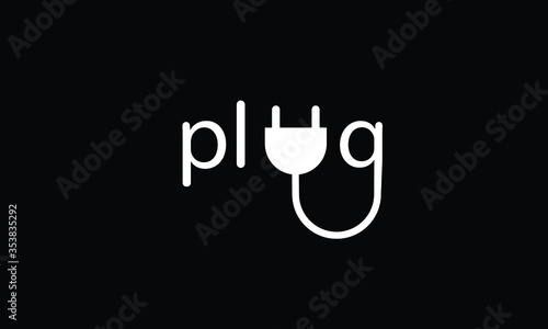 PLUG TYPOGRAPHY vector logo monogram template