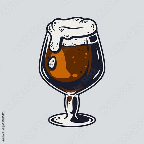 Colored beer mug with foam bar menu