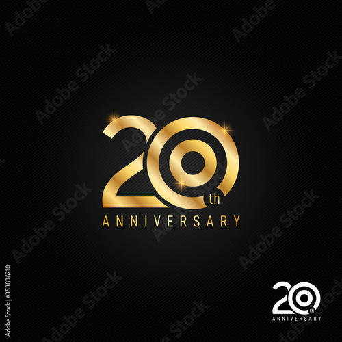 20 years anniversary logo, icon and symbol vector illustration