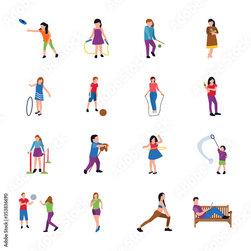  Park Activities Flat Icons Pack  