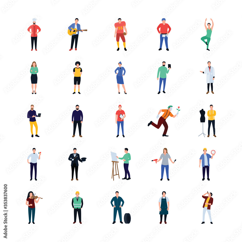 
Professional Persons Flat Icons Pack 
