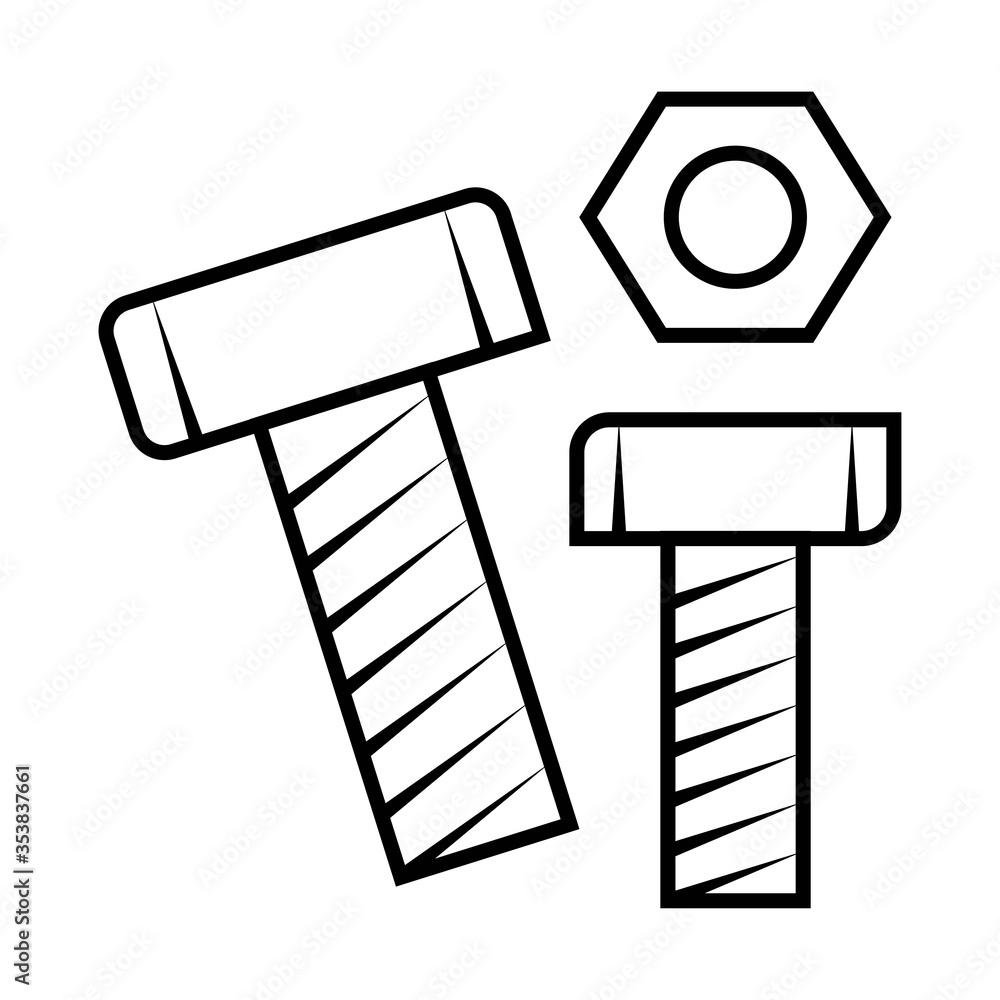 bolt and nut icon vector bolt and nut icon vector