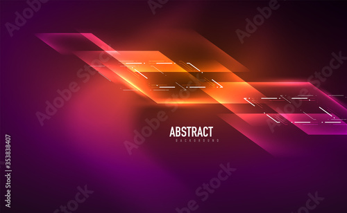 Dynamic neon shiny abstract background. Trendy abstract layout template for business or technology presentation, internet poster or web brochure cover, wallpaper