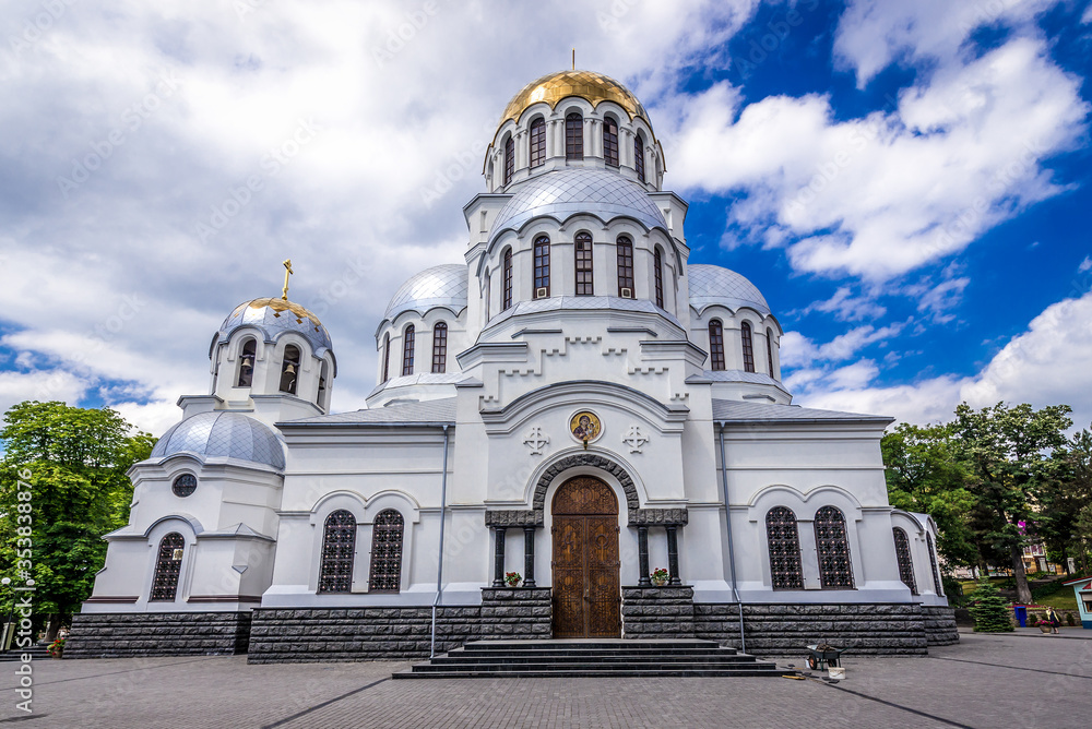 Saint Alexander Nevsky cathedral in Kamianets Podilskyi city in Khmelnytskyi Oblast, Ukraine