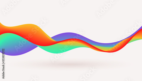 dynamic colorful fluid wave flowing background design