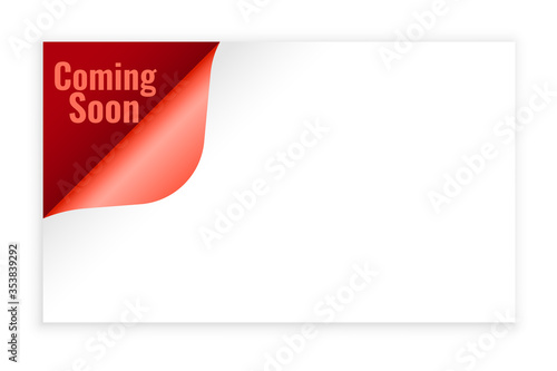 coming soon background in page curl style design