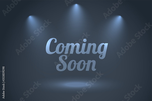 coming soon background with focus spot lights