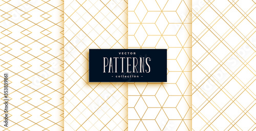 premium golden and white geometric art deco patterns