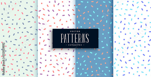 elegant memphis style cute patterns set of four