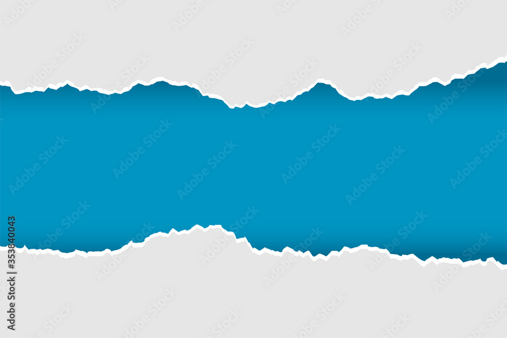 realistic torn ripped paper in blue and gray color realistic torn ripped paper in blue and gray color