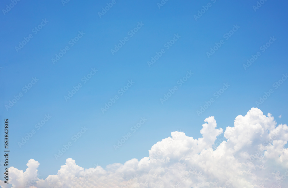 Blue sky background and white clouds soft focus, and copy space Blue sky background and white clouds soft focus, and copy space