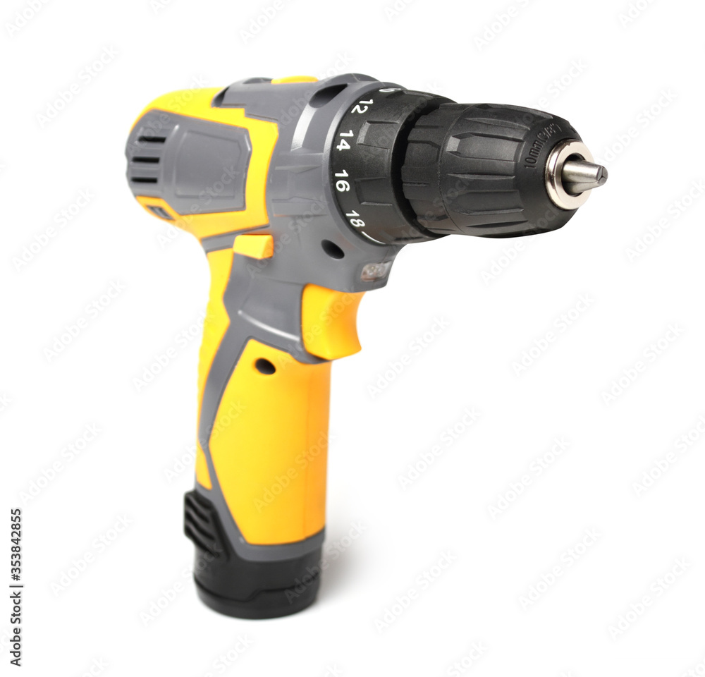 Power Cordless Screwdriver. Isolated with clipping path.