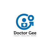 doctor gee logo, creative human and letter G vector