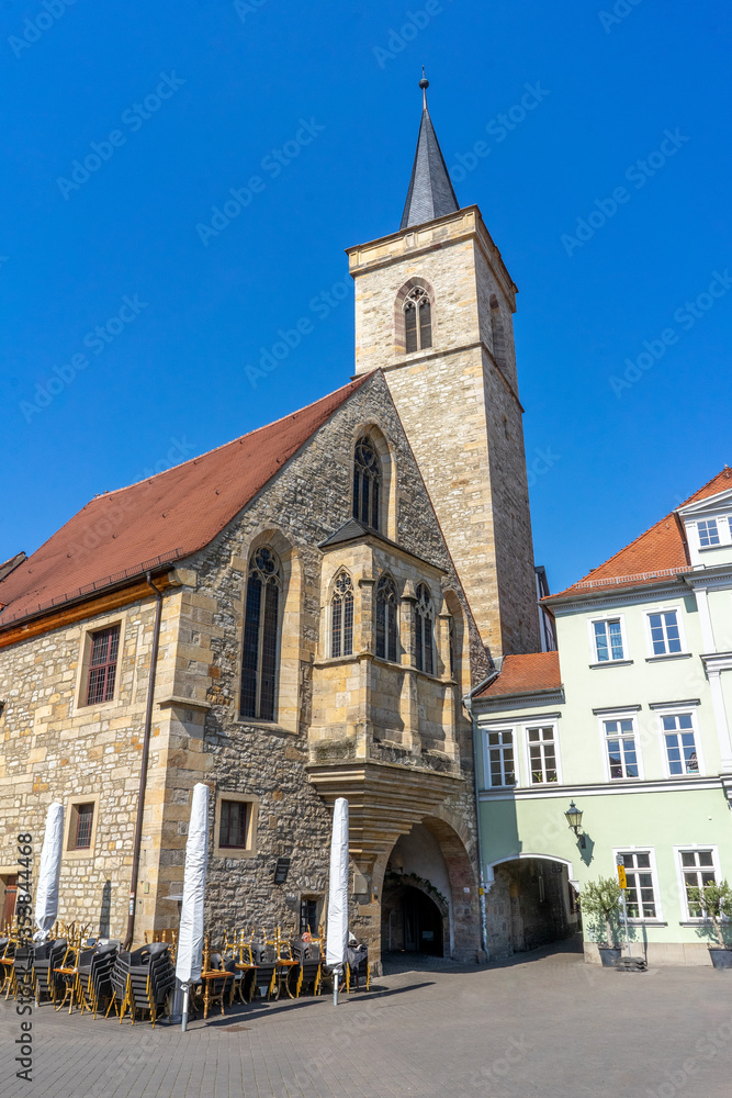 Obraz premium Ägidienkirche in Erfurt an der Krämerbrücke
