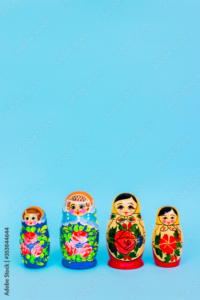 Colorful matryoshka, Slavic souvenir.