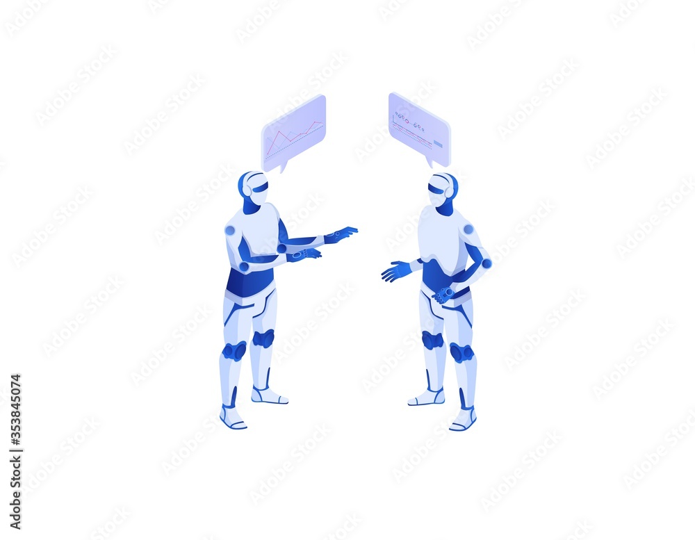 Web interaction artificial intelligence with self isometric concept. Dialogue online with artificial intelligence help in selecting right information statistics collecting data vector exchange. Web interaction artificial intelligence with self isometric concept. Dialogue online with artificial intelligence help in selecting right information statistics collecting data vector exchange.