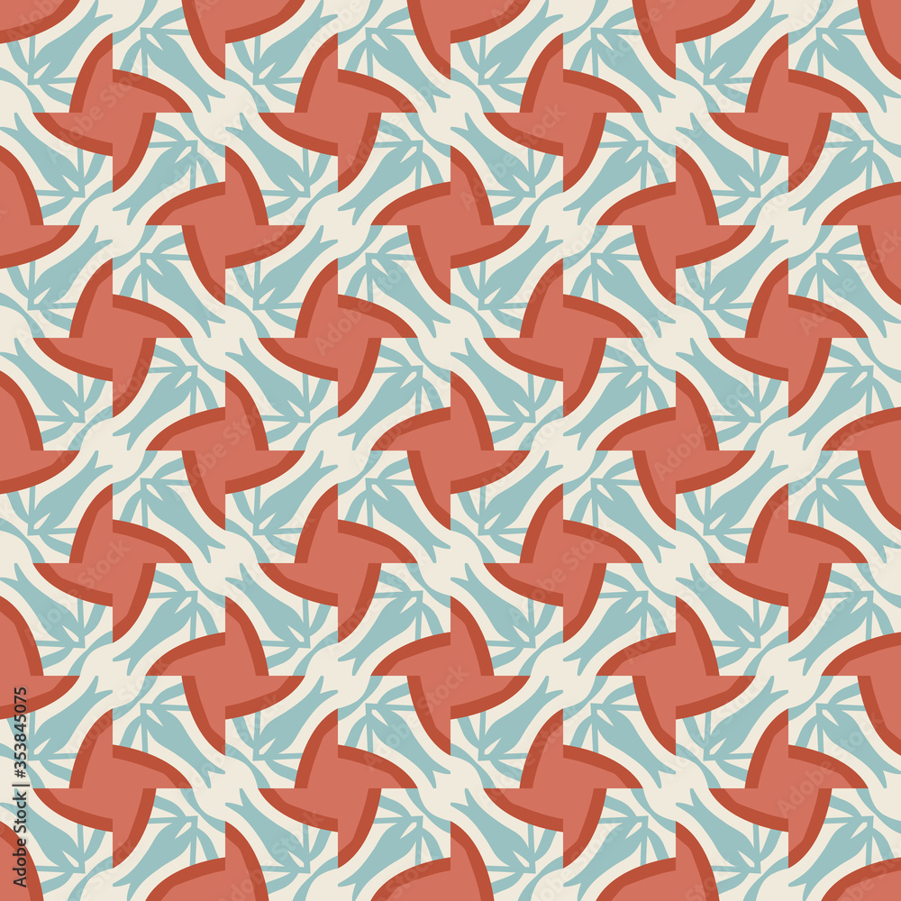 Vector seamless pattern with stylized tropical leaves and flowers Vector seamless pattern with stylized tropical leaves and flowers