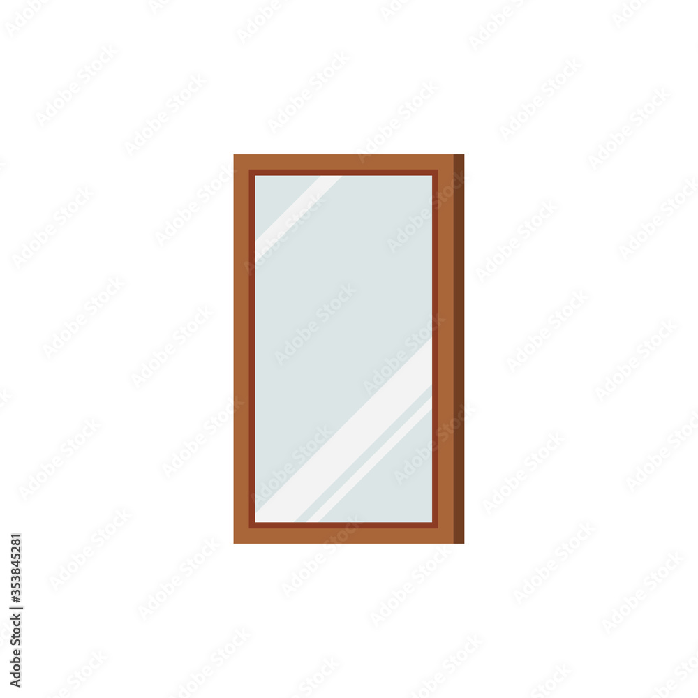 Wooden frame rectangular mirror isolated on white background. Wooden frame rectangular mirror isolated on white background.