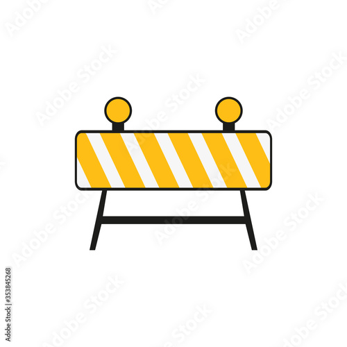 Roadblock hurdle road icon illustration for web. Isolated vector