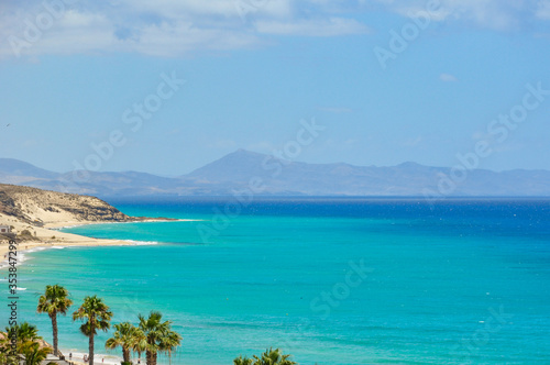Landscape with sea and mountain in Fuerteventura, Canary islands (Spain) © Fullframe Factory